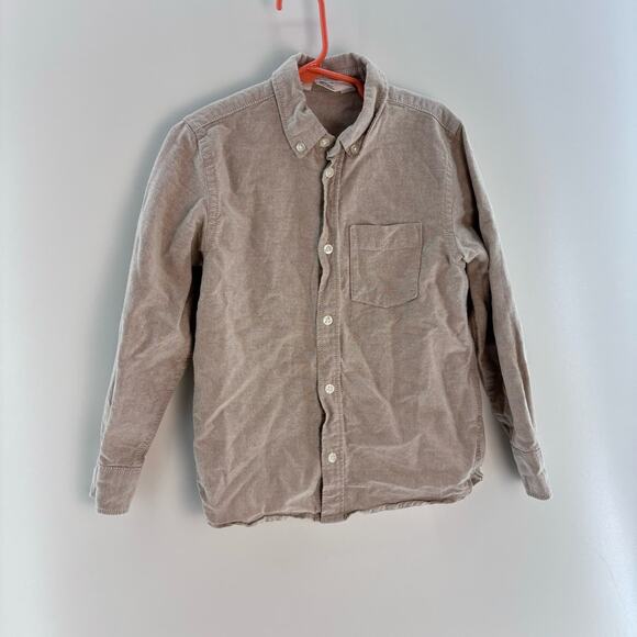 H&M Boys Size 6 Medium Tan Beige Button Down Collared Shirt - Picture 1 of 9